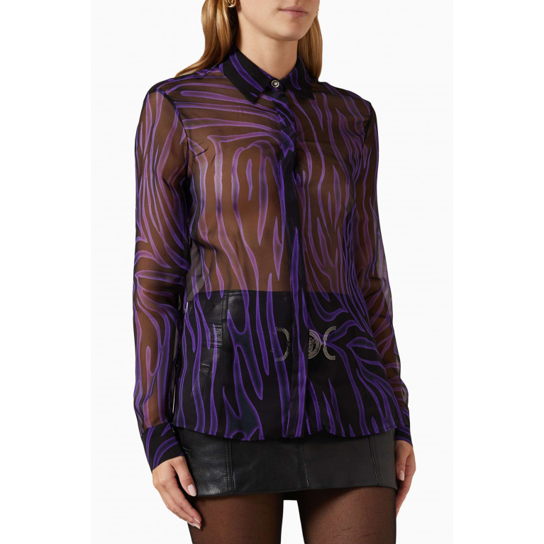 Versace - Zebra-print Sheer Shirt in Silk