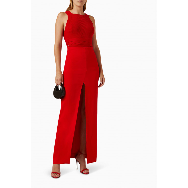 Patou - Slit Maxi Skirt in Technical Crepe