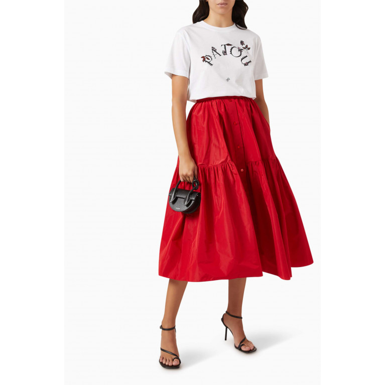 Patou - Tiered Midi Skirt in Organic Cotton