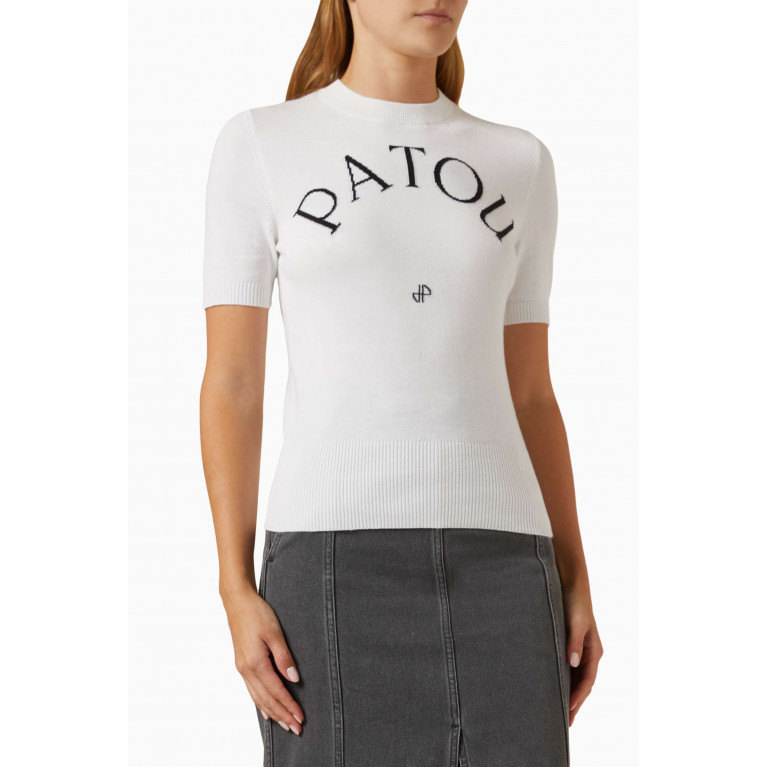 Patou - Patou Top in Knitted Organic Cotton-blend White