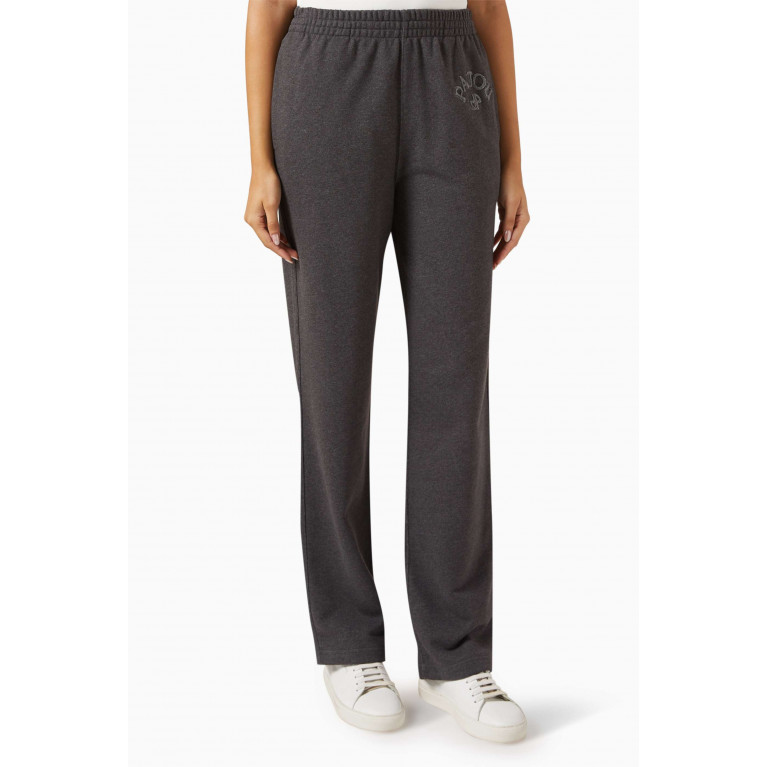 Patou - Bouclette-embroidered Sweatpants in Organic Cotton Grey