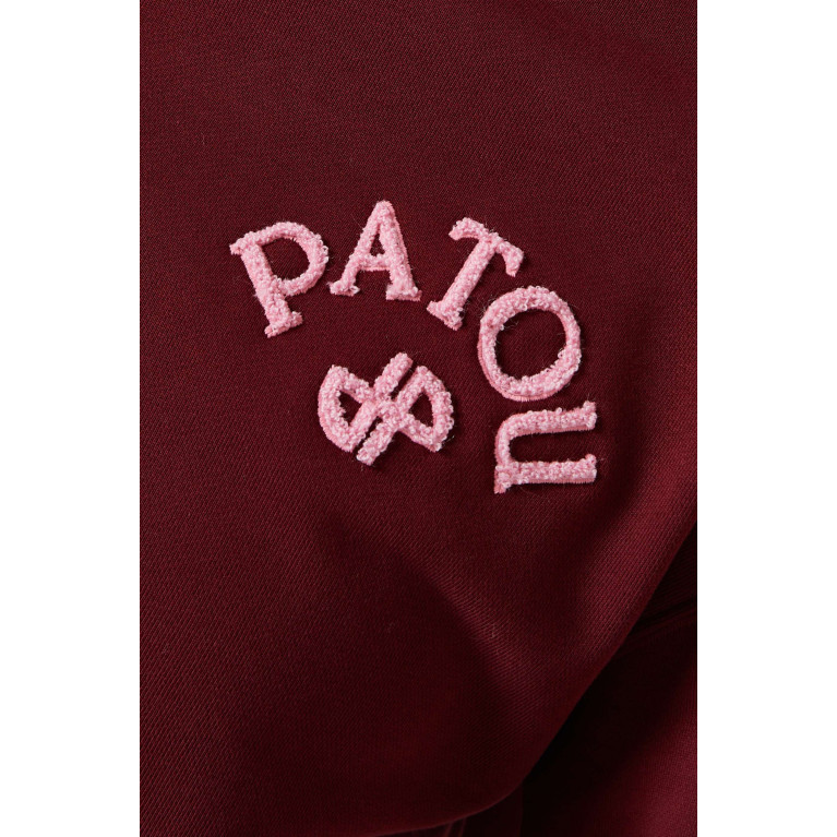 Patou - Bouclette-embroidered Sweatshirt in Organic Cotton Burgundy