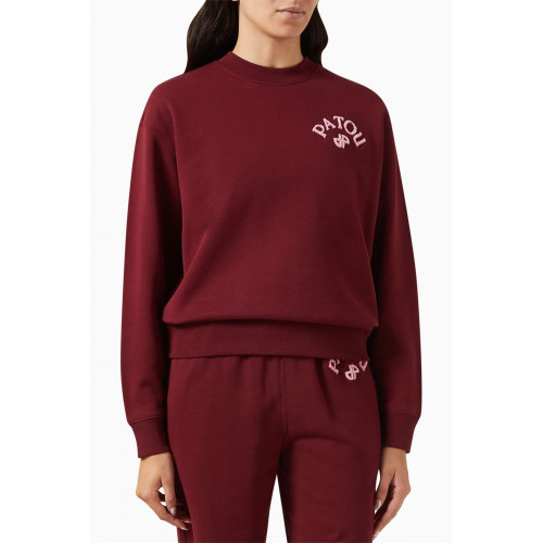 Patou - Bouclette-embroidered Sweatshirt in Organic Cotton Burgundy