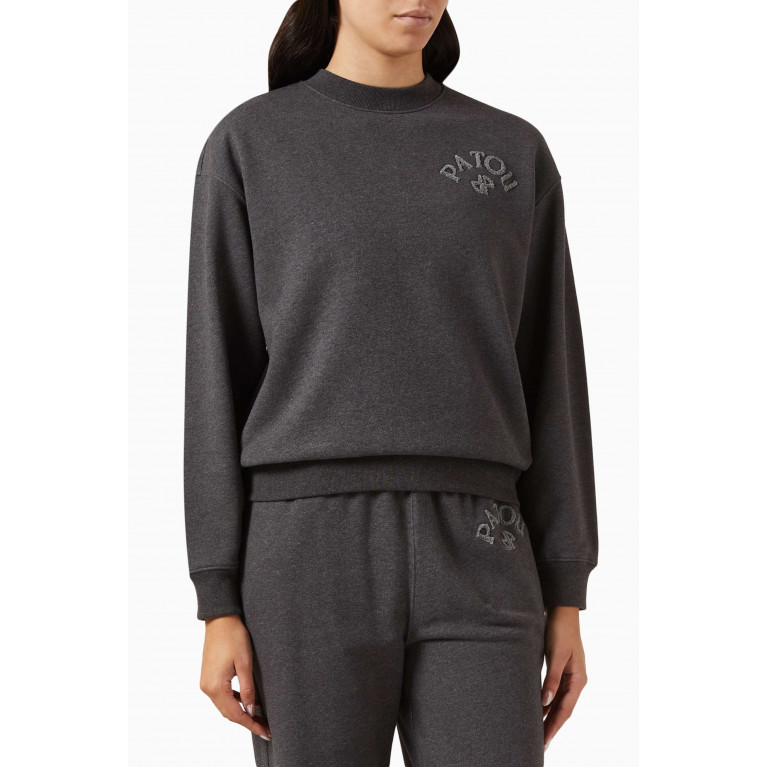 Patou - Bouclette-embroidered Sweatshirt in Organic Cotton Grey