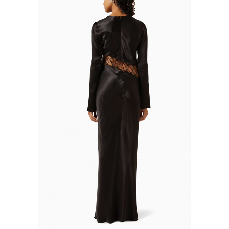 Shona Joy - Arienzo Asymmetrical Maxi Dress in Viscose-blend Black