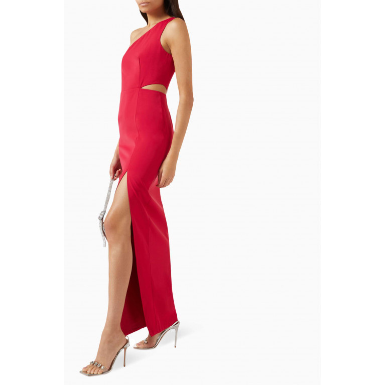 Elle Zeitoune - Valarie One-shoulder Maxi Dress Red