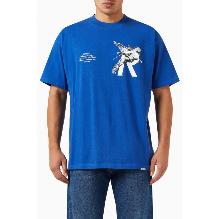 Represent - Giants Graphic-print T-shirt in Cotton-jersey Blue
