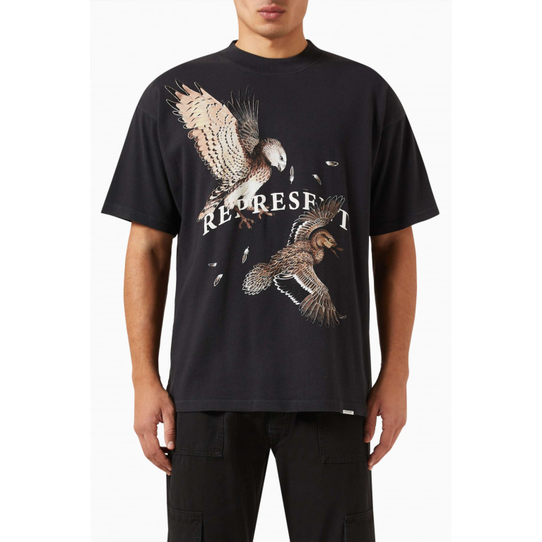 Represent - Birds of Prey T-shirt in Cotton-jersey Black