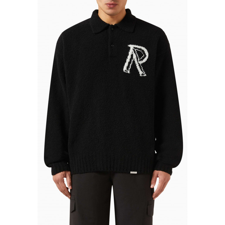 Represent - Initial Polo Sweater in Wool-blend Bouclé