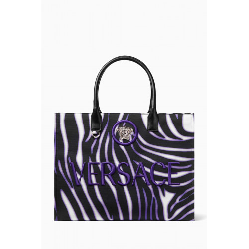 Versace - Small Medusa Zebra Tote Bag in Canvas