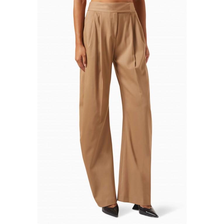 The Attico - Gary Pants in Wool Brown