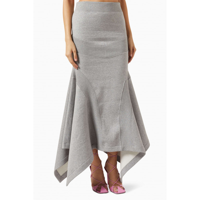 The Attico - Flared Maxi Skirt in Cotton-fleece