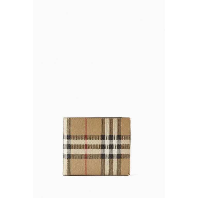 Burberry - Vintage Check Slim Billfold Wallet in Eco-canvas & Leather