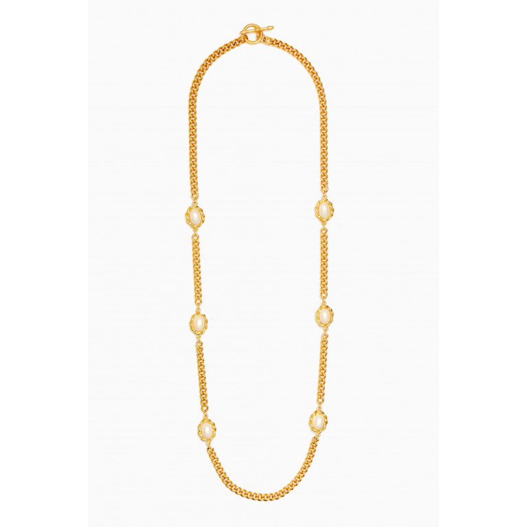 Susan Caplan - Rediscovered 1980s Faux Pearl Chain Necklace