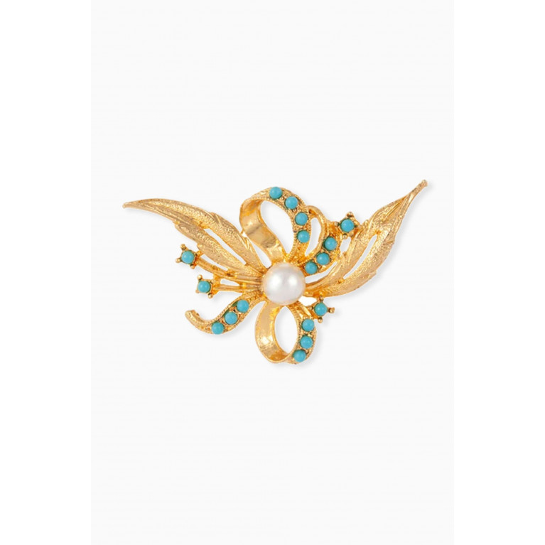 Susan Caplan - Rediscovered 1970s Edwardian Revival Bow Brooch