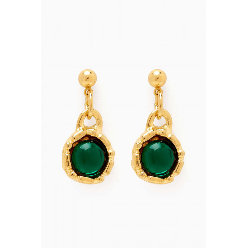 Susan Caplan - Rediscovered 1980s Faux Emerald Earrings