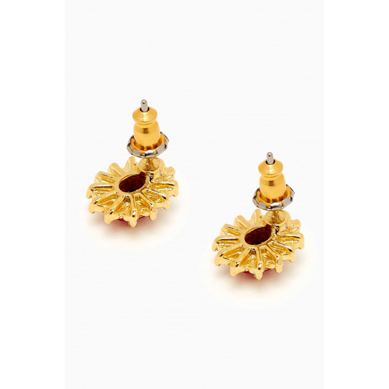 Susan Caplan - Rediscovered 1980s Floral Sparkling Earrings