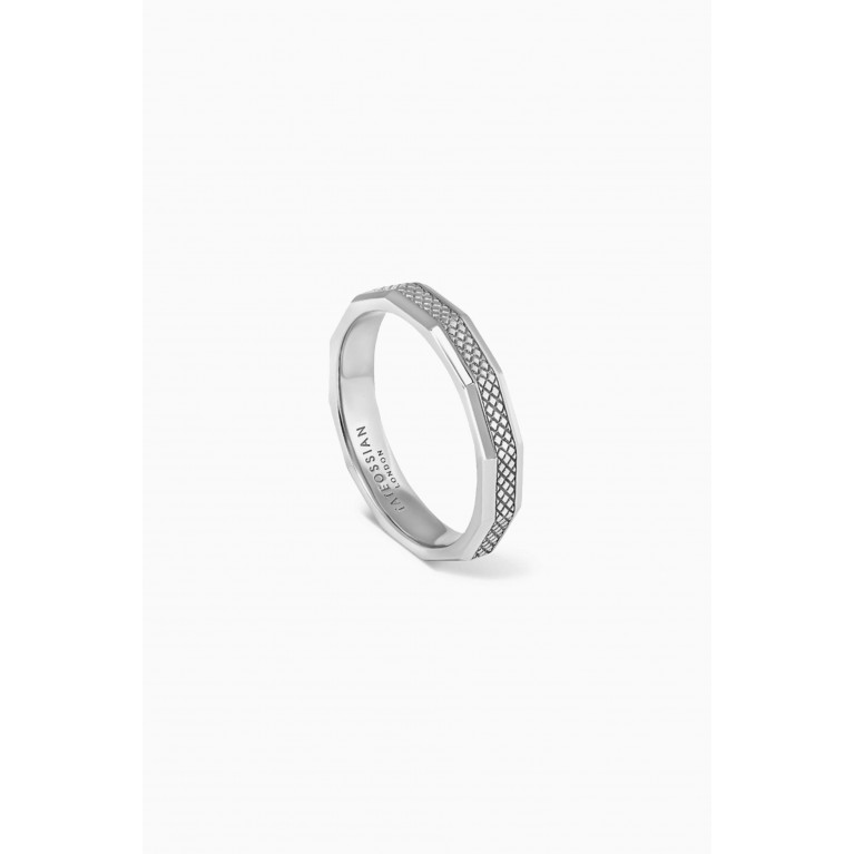 Tateossian - Signature Hexade Ring in Rhodium-plated Sterling Silver