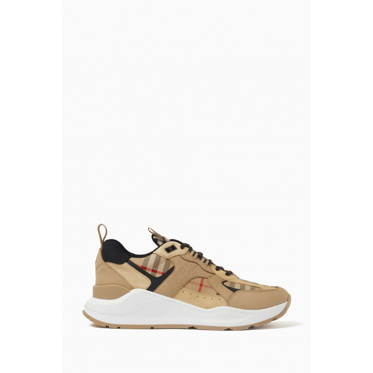 Burberry - Sean 22 Check Low-top Sneakers in Leather & Suede