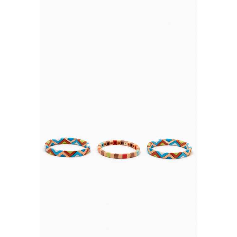 Roxanne Assoulin - Puzzled Bracelets in Enamel, Set of 3