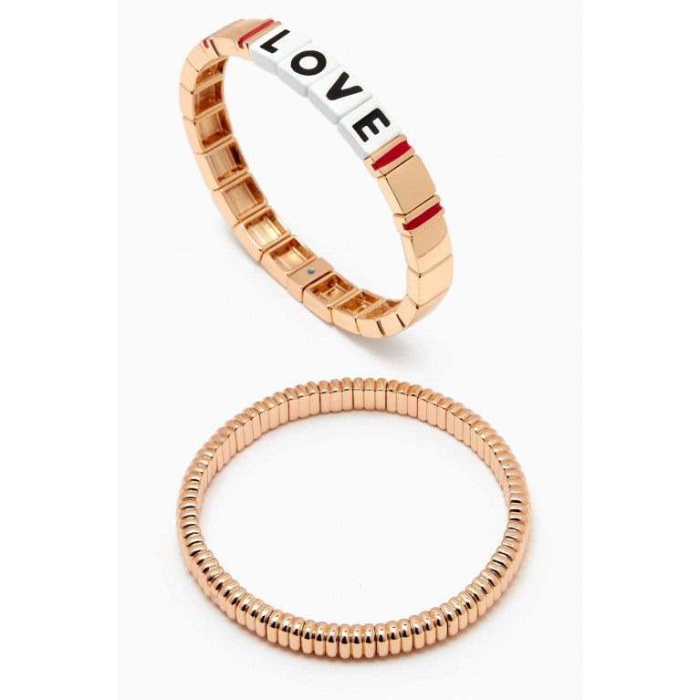Roxanne Assoulin - Golden Love Bracelet in Enamel, Set of 2