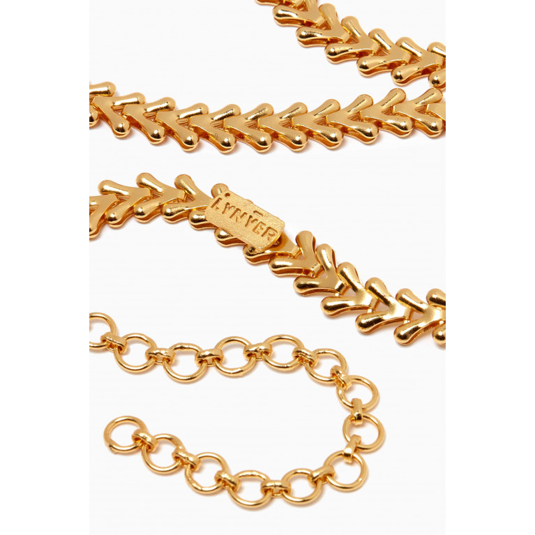 Lynyer - Nubia Y Chain Necklace in 24kt Gold-plated Brass