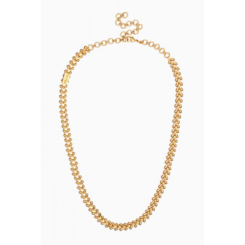 Lynyer - Nubia Y Chain Necklace in 24kt Gold-plated Brass