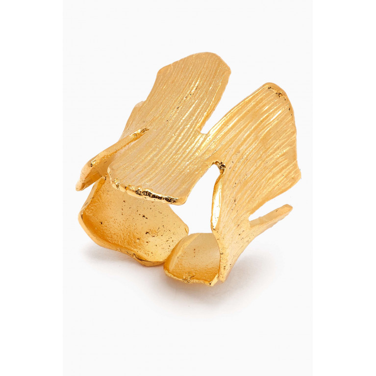 Lynyer - Botanica Tree Ring in 24kt Gold-plated Brass