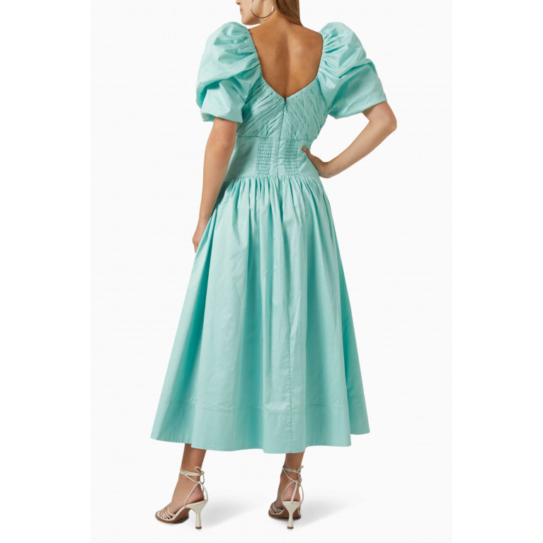 Aje - Gabrielle Puff-sleeve Midi Dress in Cotton