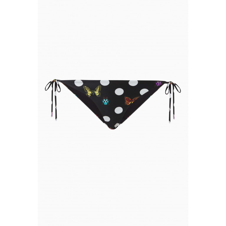 Versace - x Dua Lipa Polka Dot-print Bikini Bottom in Nylon