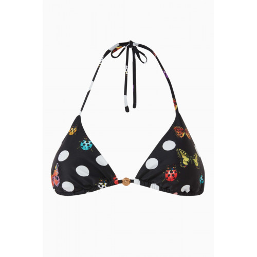 Versace - x Dua Lipa Polka Dot-print Bikini Top in Nylon