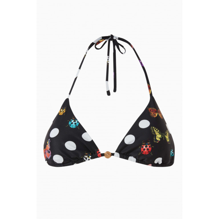 Versace - x Dua Lipa Polka Dot-print Bikini Top in Nylon