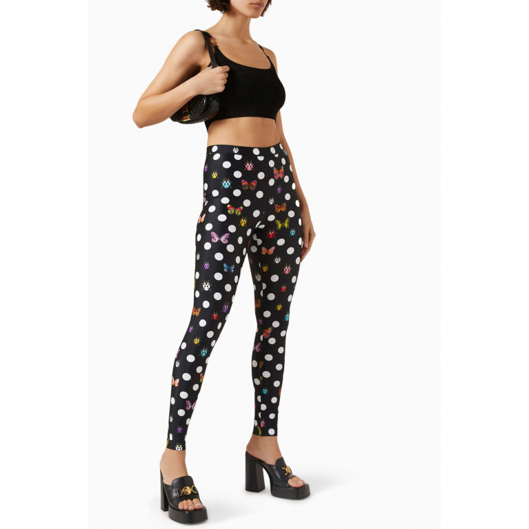 Versace - x Dua Lipa Polka Dot-print Leggings in Nylon
