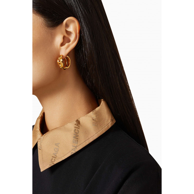 Balenciaga - B Chain Hoop Earrings in Brass
