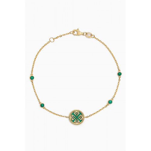 Damas - Lace Petite Malachite & Diamond Bracelet in 18kt Gold