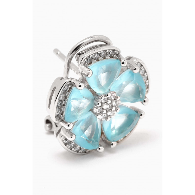 The Jewels Jar - Forget Me Not Aquamarine Stud Earrings in Sterling Silver