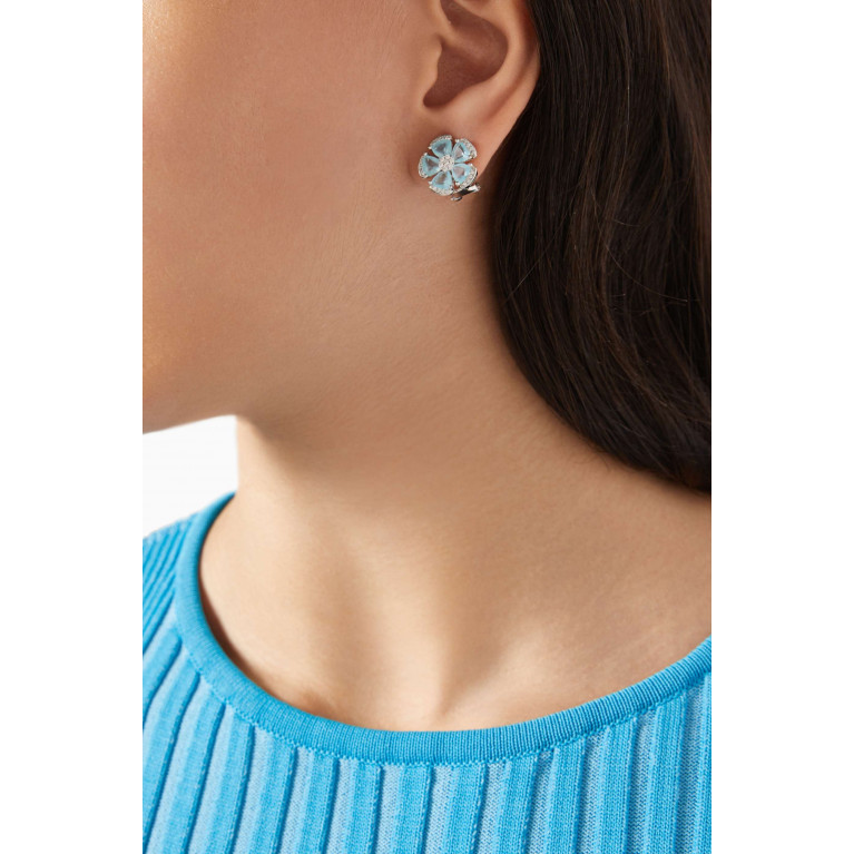 The Jewels Jar - Forget Me Not Aquamarine Stud Earrings in Sterling Silver