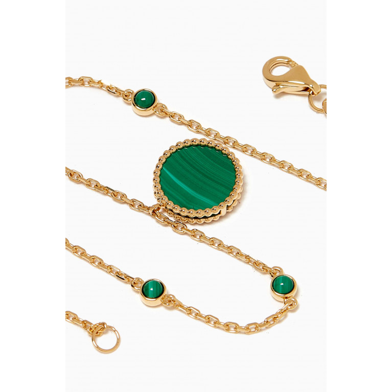 Damas - Lace Petite Malachite & Diamond Dangle Bracelet in 18kt Gold