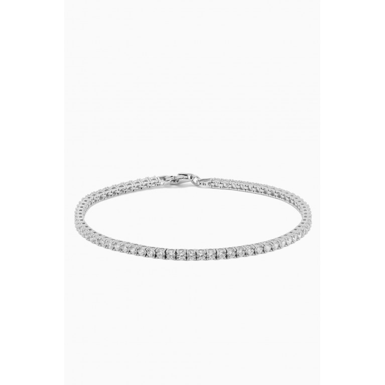 M's Gems - Zoe Crystal Tennis Bracelet in 18kt White Gold