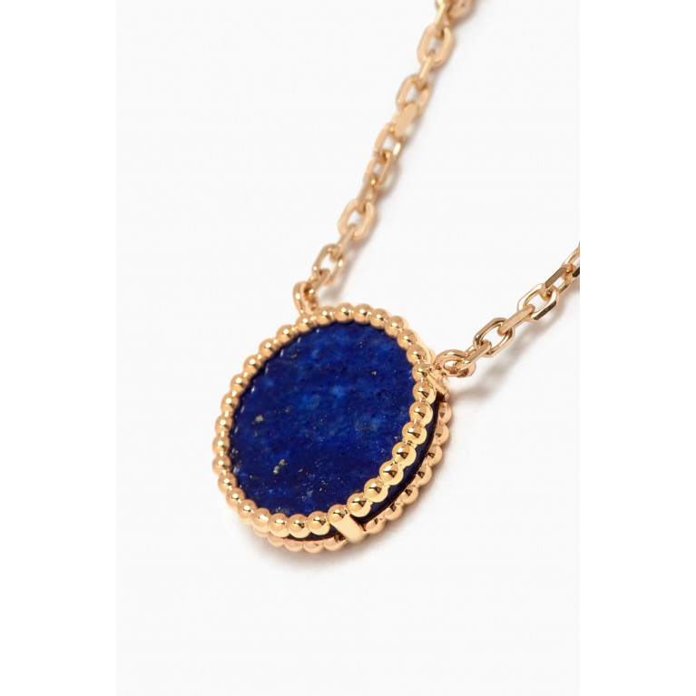 Damas - Lace Petite Lapis Lazuli & Diamond Necklace in 18kt Yellow Gold