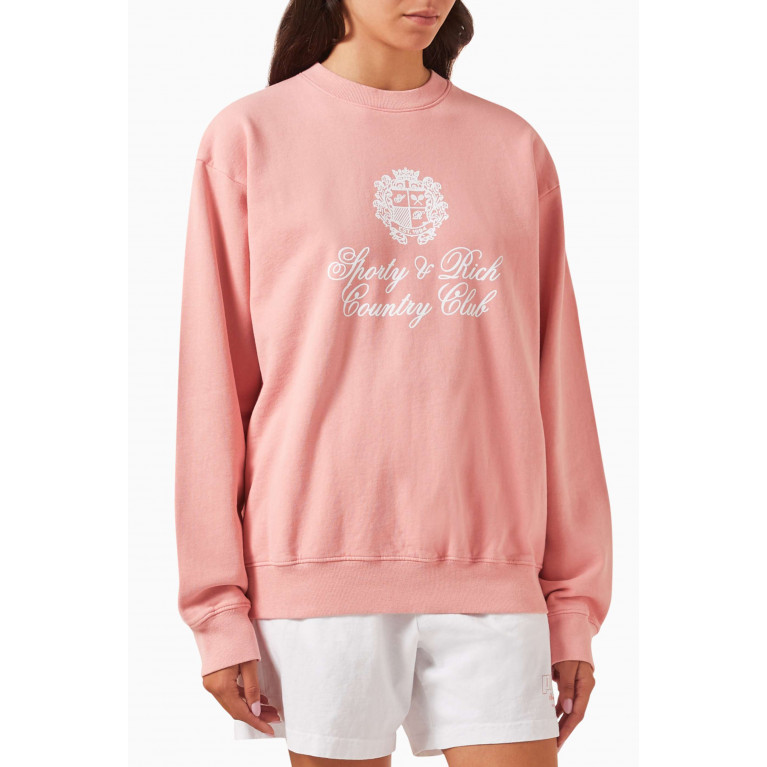 Sporty & Rich - Country Crest Sweatshirt in Cotton