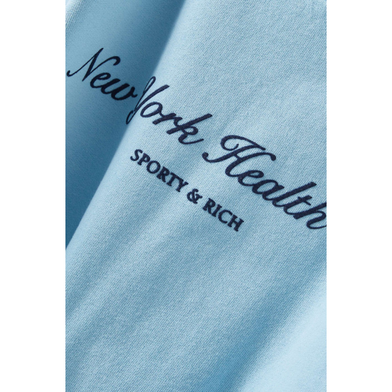 Sporty & Rich - NY Health Club Flocked Logo Sweatshirt in Cotton