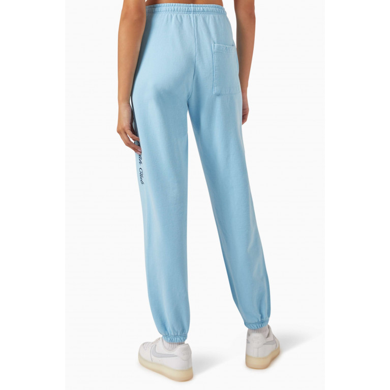 Sporty & Rich - NY Health Club Flocked Logo Sweatpants in Cotton