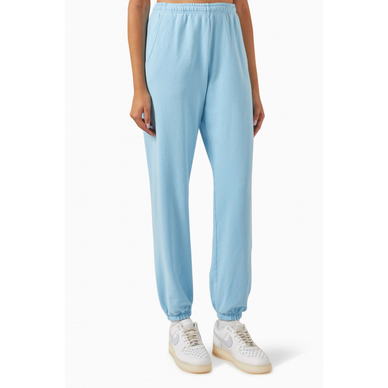 Sporty & Rich - NY Health Club Flocked Logo Sweatpants in Cotton