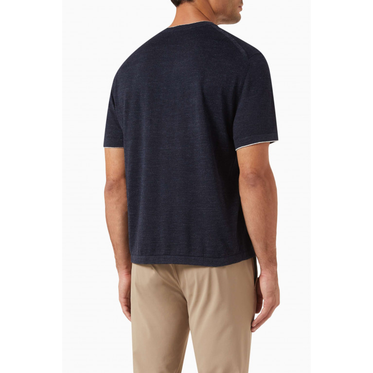 Theory - Kolben T-shirt in Cotton-linen Blend Blue