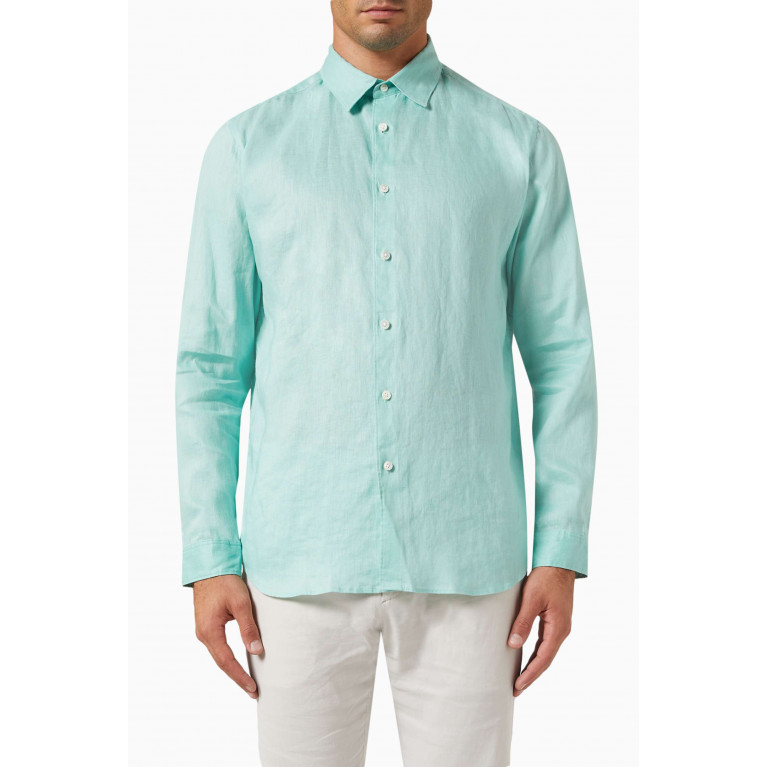 Theory - Irving Shirt in Relaxed Linen Green