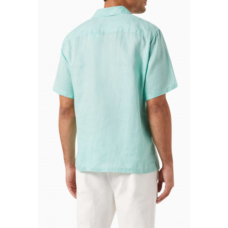 Theory - Noll Shirt in Relaxed Linen Green