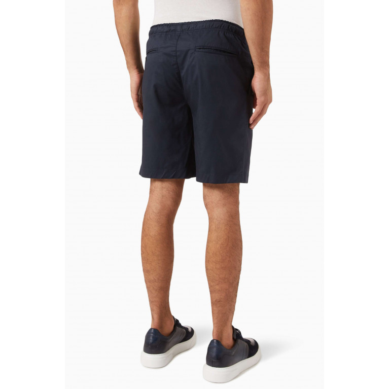 Theory - Laurence Drawstring Shorts in Cotton Blend Twill Blue