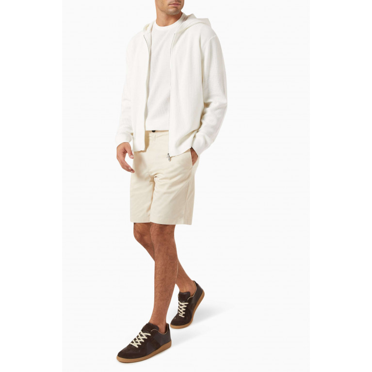 Theory - Laurence Drawstring Shorts in Cotton Blend Twill Neutral