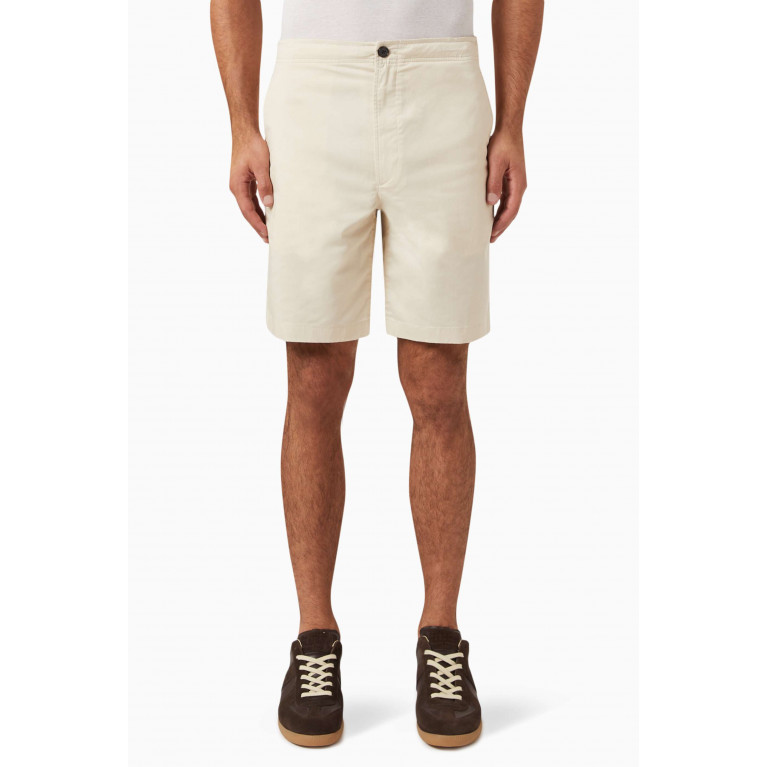 Theory - Laurence Drawstring Shorts in Cotton Blend Twill Neutral